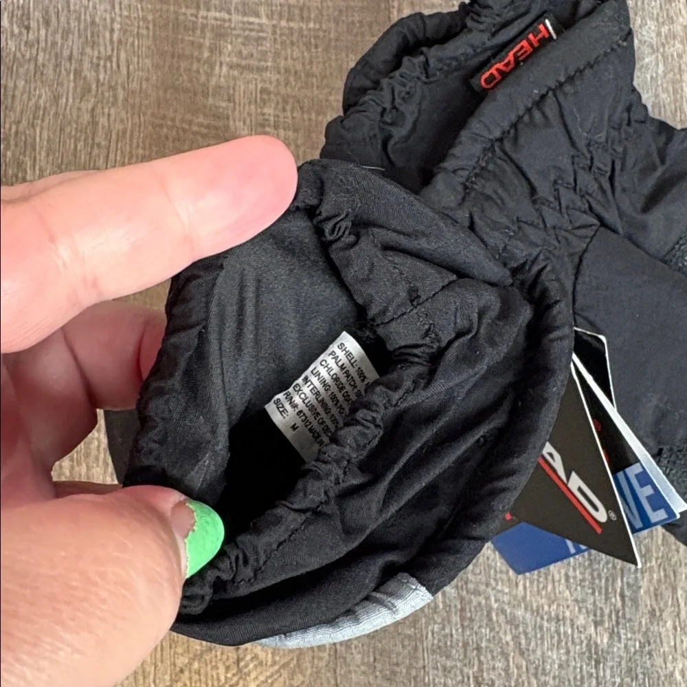 Head Thermolite Active Inner Dry Black Gray Gloves Snowboarding Outdoors size M